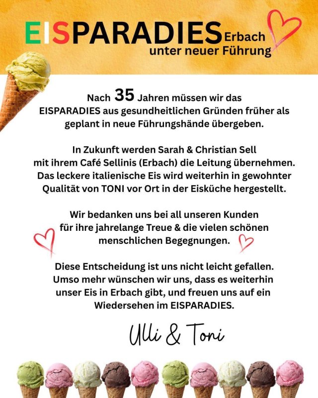 Sellinis übernimmt das EisParadies